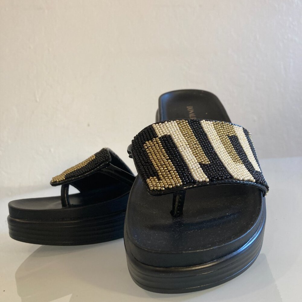 Donald Pliner sandals with intricate beadings. Size 5.0